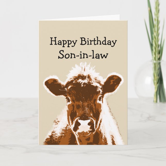 Tarjeta Humor de Chiste de vacas por cumpleaños feliz yern (Anverso)