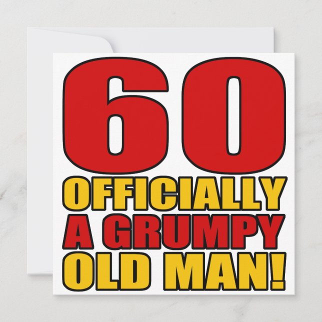 Tarjeta Humor de cumpleaños 60 gruñón (Anverso)