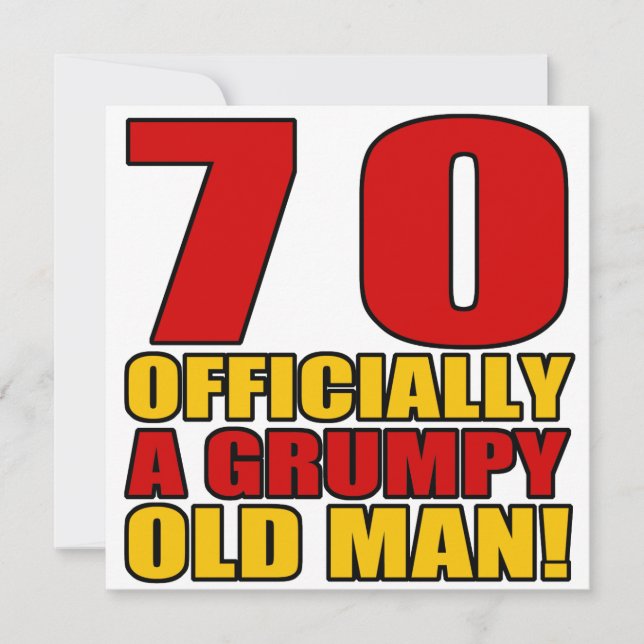 Tarjeta Humor de cumpleaños 70 gruñón (Anverso)