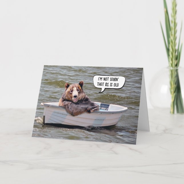 Tarjeta Humor De Cumpleaños 81 En Barco (Anverso)