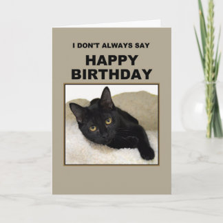 Tarjeta Humor de cumpleaños de gato negro