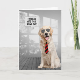 Tarjeta Humor de cumpleaños de Golden Retriever