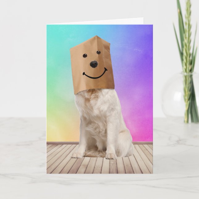 Tarjeta Humor de cumpleaños de Golden Retriever (Anverso)