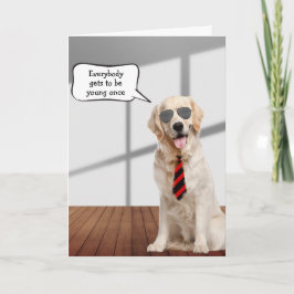 Tarjeta Humor de cumpleaños de Golden Retriever
