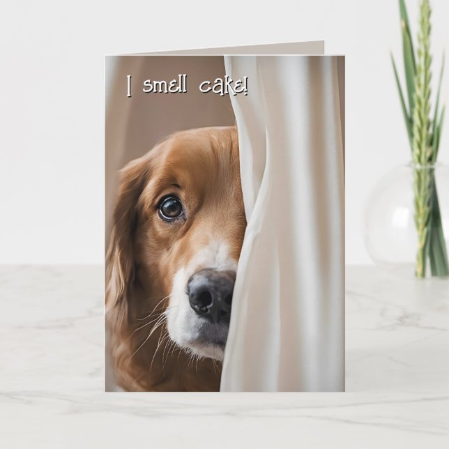 Tarjeta Humor de cumpleaños de Golden Retriever (Anverso)