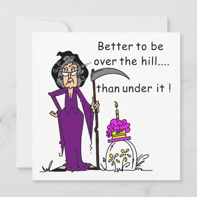 Tarjeta Humor de cumpleaños de Grim Reaper (Anverso)