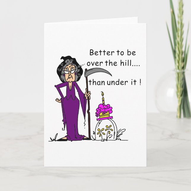 Tarjeta Humor de cumpleaños de Grim Reaper (Anverso)