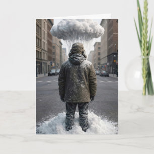 Tarjeta Humor de cumpleaños de invierno Nube de nieve