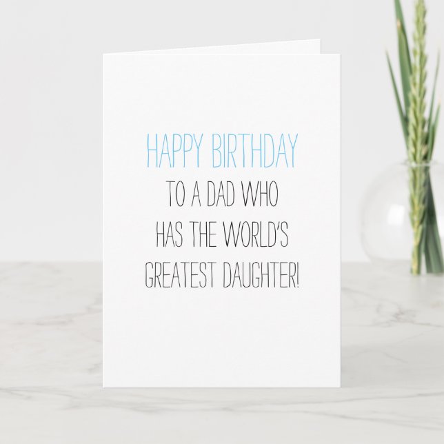Tarjeta Humor de cumpleaños de la hija (Anverso)