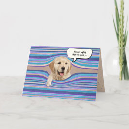 Tarjeta humor de cumpleaños de recuperación dorada