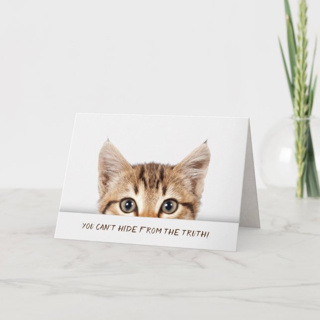 Tarjeta Humor de cumpleaños de Tabby Kitten (Anverso)