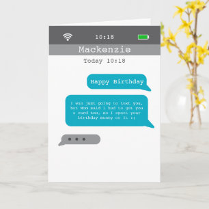 Tarjeta Humor de cumpleaños de texto divertido