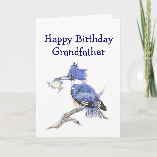 Tarjeta Humor De Cumpleaños Del Abuelo Pesquero El Kingfis (Anverso)