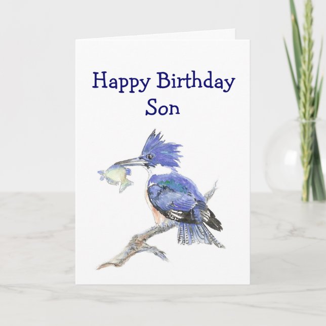 Tarjeta Humor de cumpleaños del hijo pescador - El pescado (Anverso)