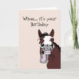 Tarjeta Humor de cumpleaños divertido de caballo riéndose