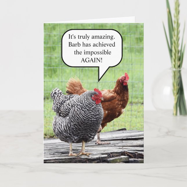 Tarjeta Humor de cumpleaños feliz de dos Hens (Anverso)
