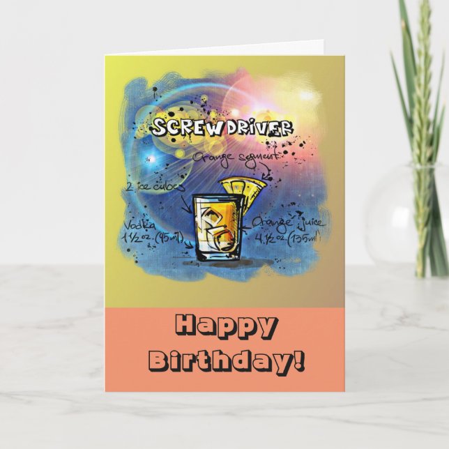 Tarjeta Humor de cumpleaños feliz - Receta de destornillad (Anverso)