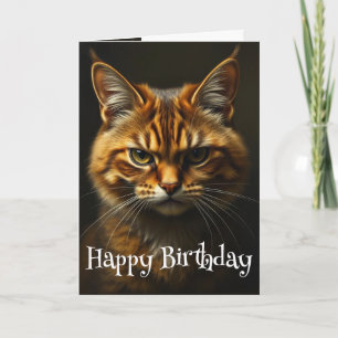 Tarjeta Humor de cumpleaños gato irritable con edad