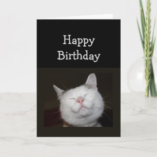 Tarjeta Humor de cumpleaños lindo gato sonriente para insp