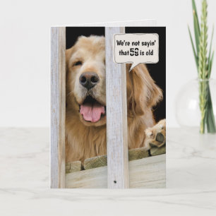Tarjeta Humor de cumpleaños número 59 de Golden Retriever