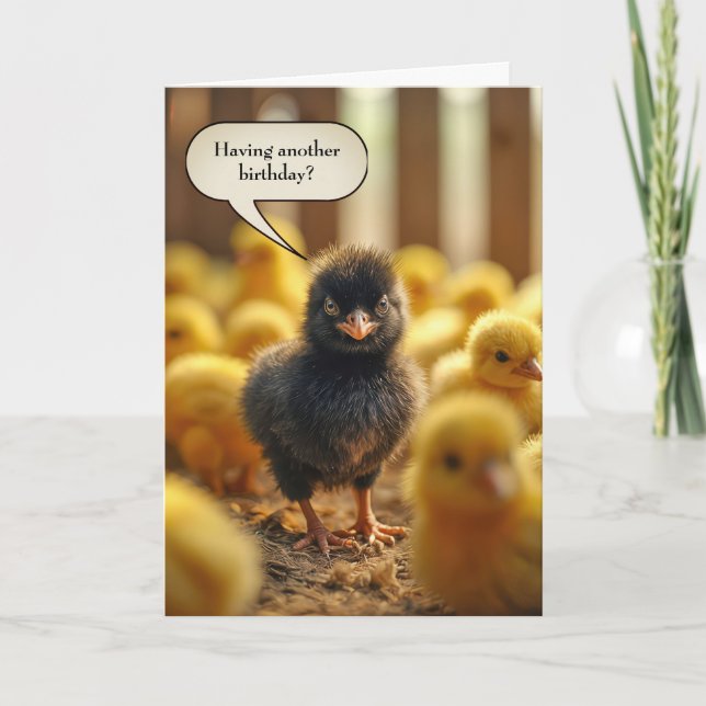 Tarjeta Humor de cumpleaños para bebé negro (Anverso)
