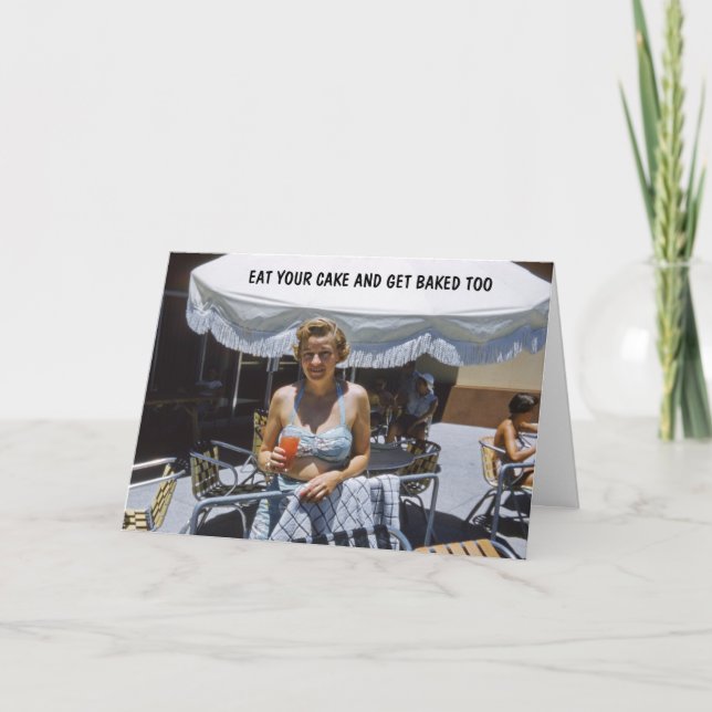 Tarjeta Humor de cumpleaños para ella (Anverso)