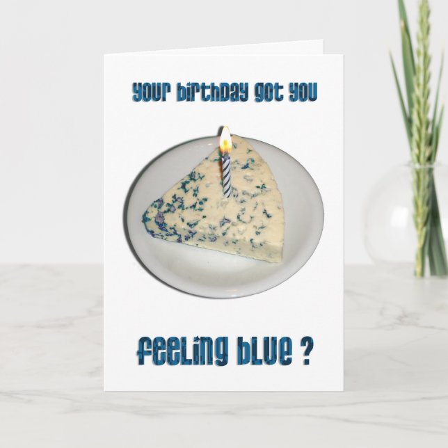 Tarjeta Humor de cumpleaños - Queso azul (Anverso)