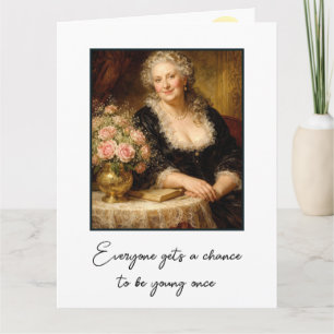Tarjeta Humor de Cumpleaños Retrato de Mujer Vintage