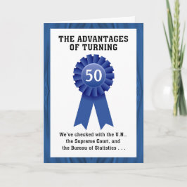 Tarjeta Humor de cumpleaños Ventajas de cumplir 50 o 60 añ