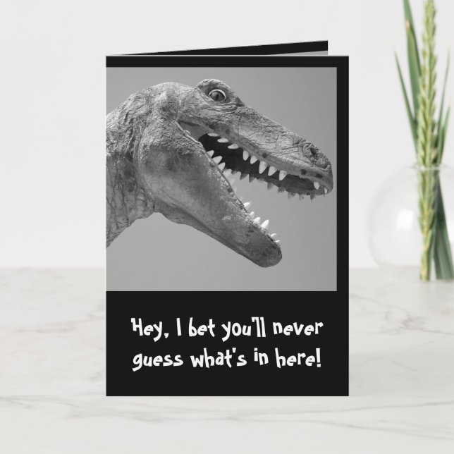 Tarjeta Humor de dinosaurio (Anverso)