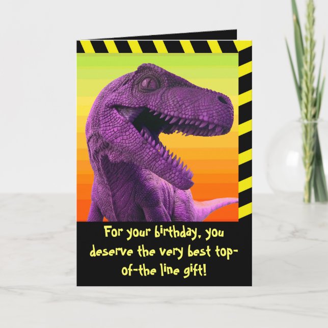 Tarjeta Humor de dinosaurio (Anverso)