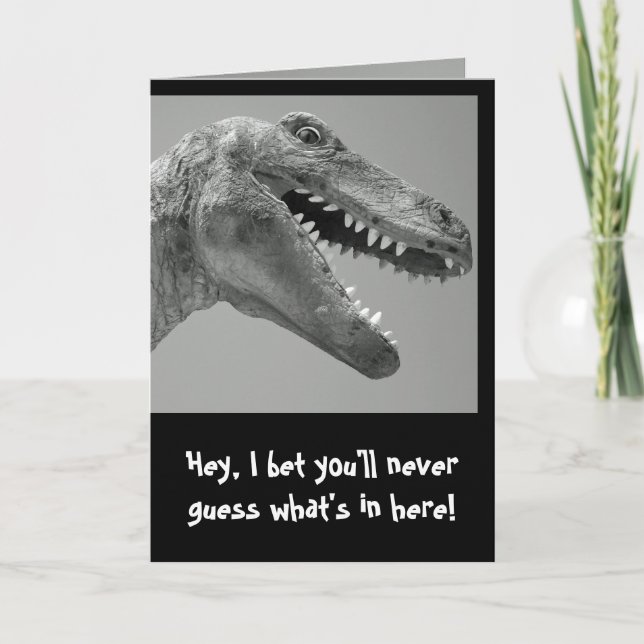 Tarjeta Humor de dinosaurios (Anverso)