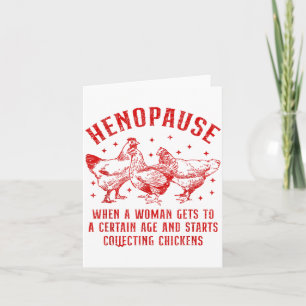 Tarjeta Humor de gallina de menopausia granja avícola cole