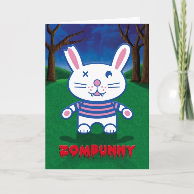 Tarjeta Humor de Halloween, conejo de conejito lindo del (Anverso)