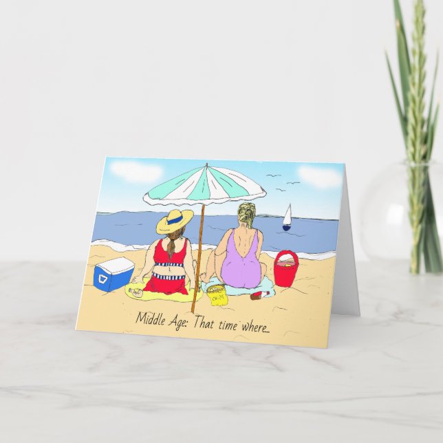 Tarjeta Humor de la Edad de Medida, gracia de la amistad (Anverso)