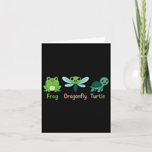 Tarjeta Humor de la tortuga de la libélula sutilmente polí (Anverso)