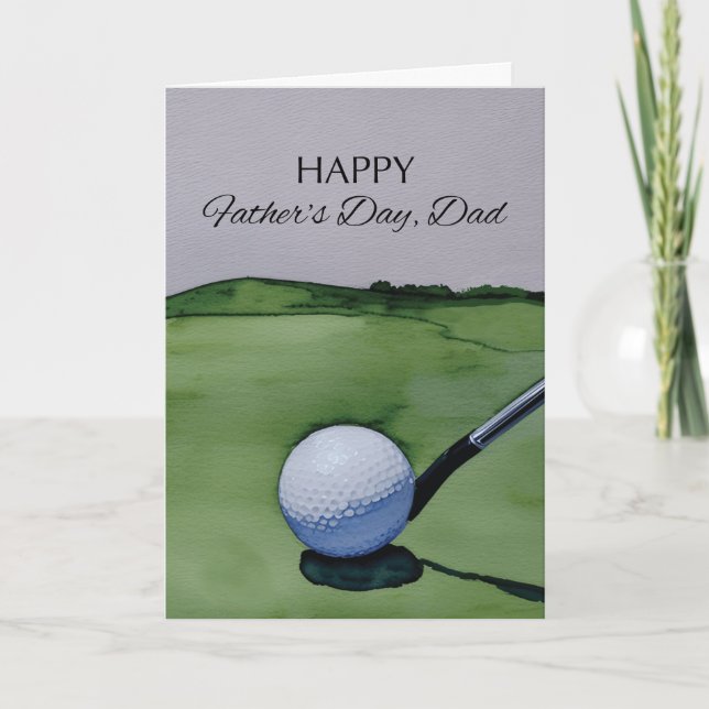 Tarjeta Humor de luz de golf del Día del Padre (Anverso)