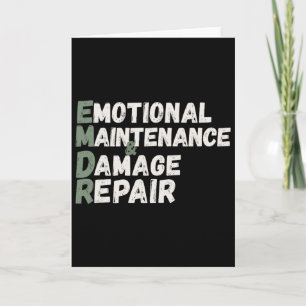 Tarjeta Humor de mantenimiento emocional y reparación de d