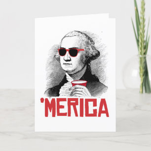 Tarjeta Humor de Merica: George Washington, Fiesta Merican