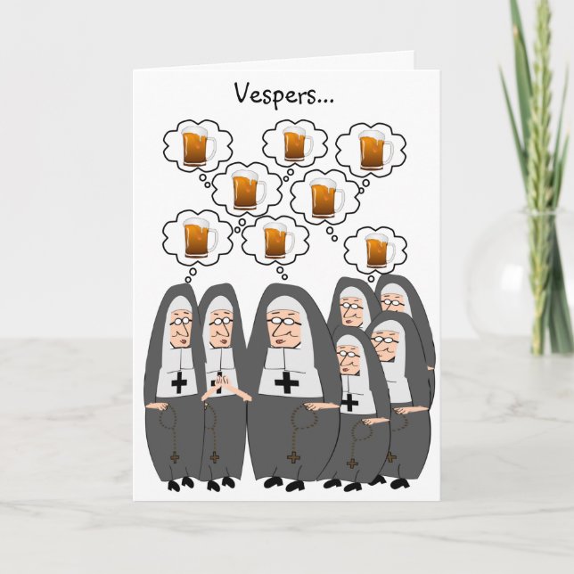 Tarjeta Humor de Monjas Católicas (Anverso)