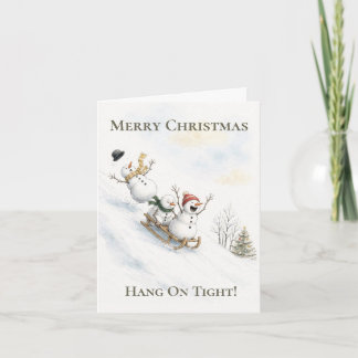 Tarjeta Humor de Navidad de Muñeco de Nieve