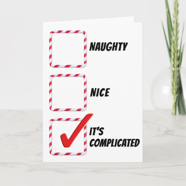Tarjeta Humor de Navidad Malo o Bueno  (Anverso)