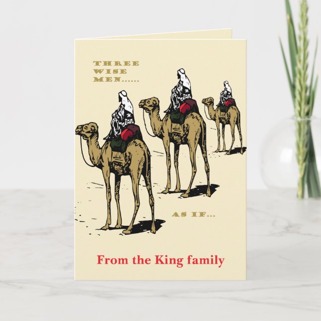 Tarjeta Humor de Navidad Tres Reyes Magos... Como si (Anverso)