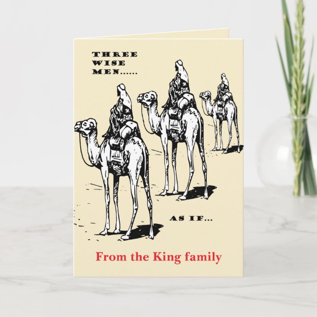 Tarjeta Humor de Navidad Tres Reyes Magos... Como si (Anverso)
