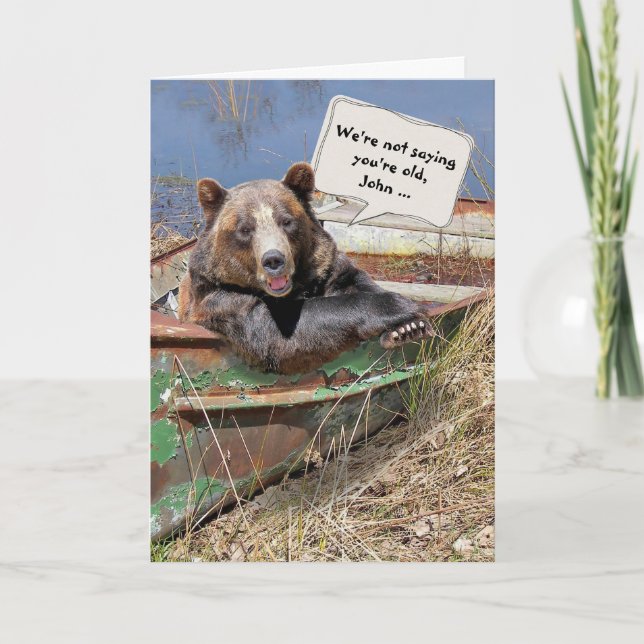 Tarjeta Humor de oso de cumpleaños (Anverso)