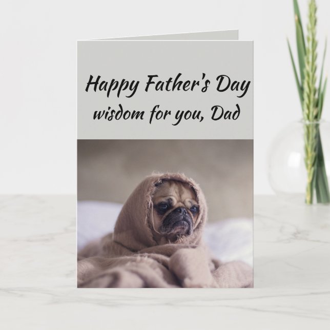 Tarjeta Humor de papá Día del Padre Sabiduría animal de pe (Anverso)