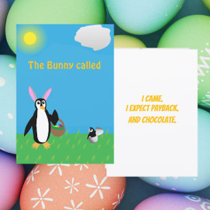 Tarjeta Humor de Pascua del Pingüino Sassy