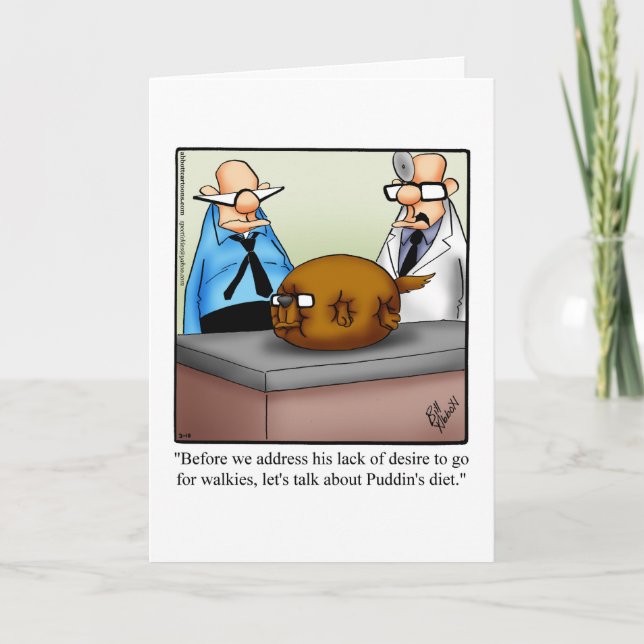 Tarjeta Humor de perro gracioso blanco saludo a la carta e (Anverso)