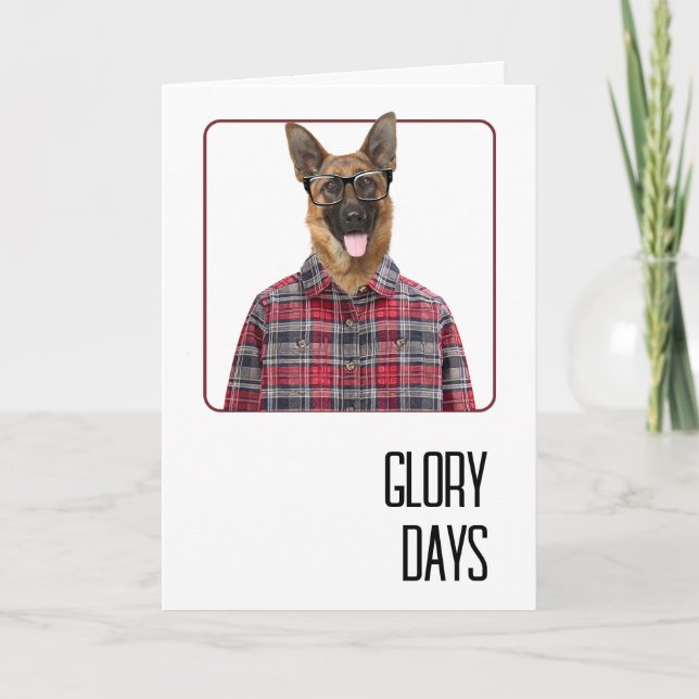 Tarjeta Humor de perro pastor alemán de cumpleaños (Anverso)
