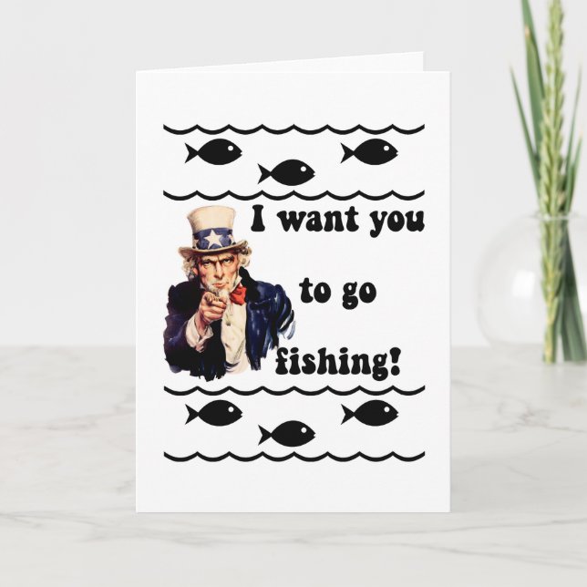 Tarjeta Humor de pesca divertida (Anverso)